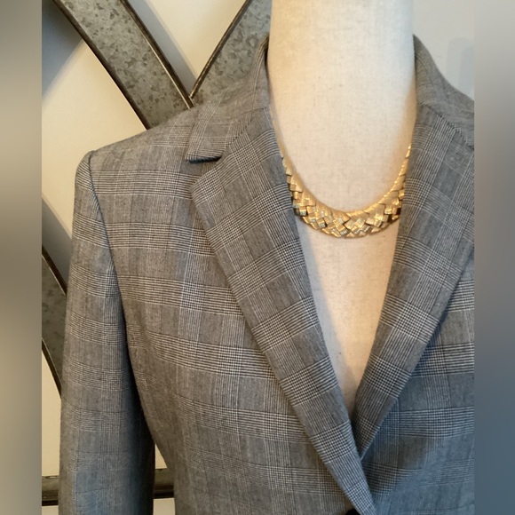 MICHAEL KORS Black & White Glen Plaid Jacket Blazer - Picture 3 of 10